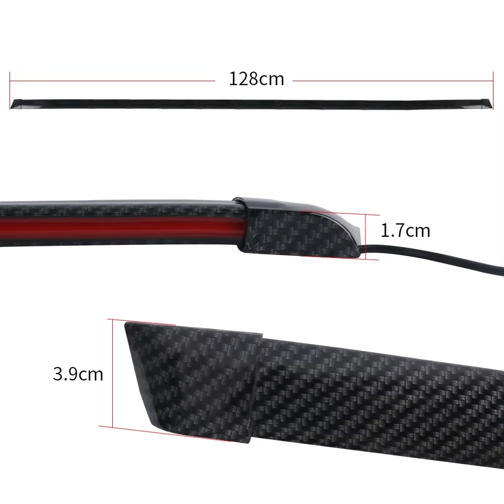 Premium Bande LED Arrière Voiture Style Carbone avec Éclairage