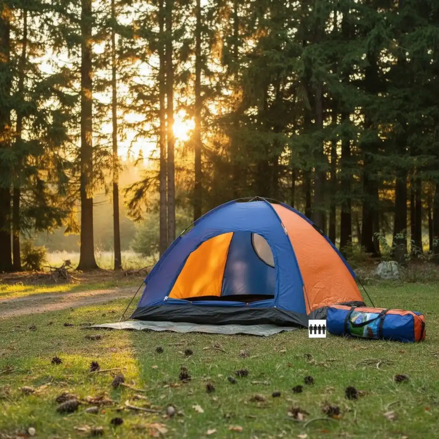Tente de Camping Dôme 4 Personnes - Montage Facile