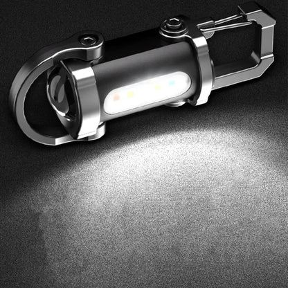 Mini Lampe Porte-Clés Rechargeable avec 7 Modes d'Éclairage et Chargeur de Téléphone