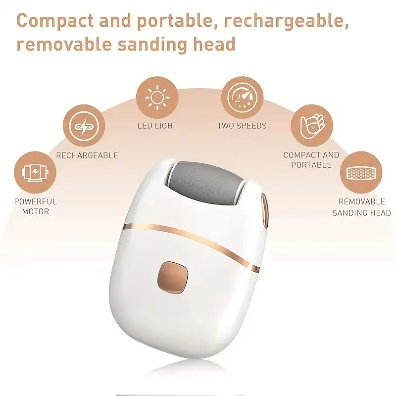 Appareil Électrique Anti-Callosités Rechargeable avec 3 Têtes & 2 Vitesses