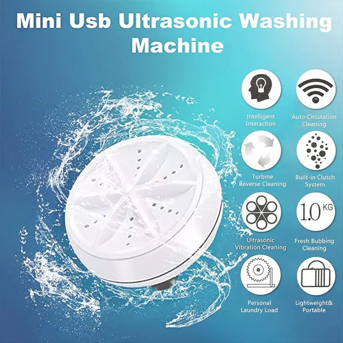 Mini Machine à Laver Portable USB à Ultrasons pour un Nettoyage Efficace