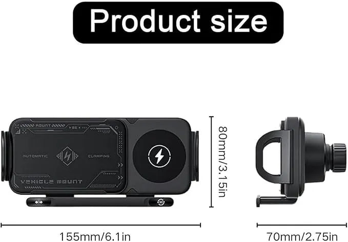 Support de Téléphone Voiture avec Charge Sans Fil et Utilisation à Une Main