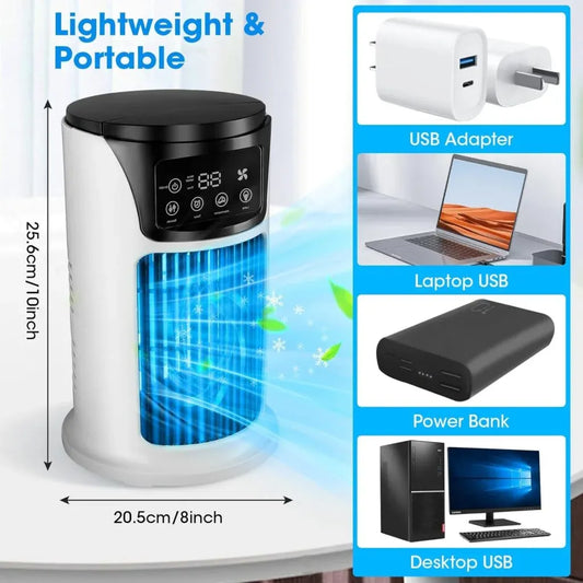 Mini Climatiseur Portable 3-en-1 – Fraîcheur Instantanée Partout