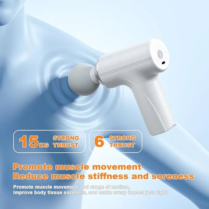 Pistolet de Massage Portable avec 4 Têtes et Recharge USB