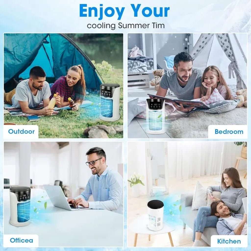 Mini Climatiseur Portable 3-en-1 – Fraîcheur Instantanée Partout