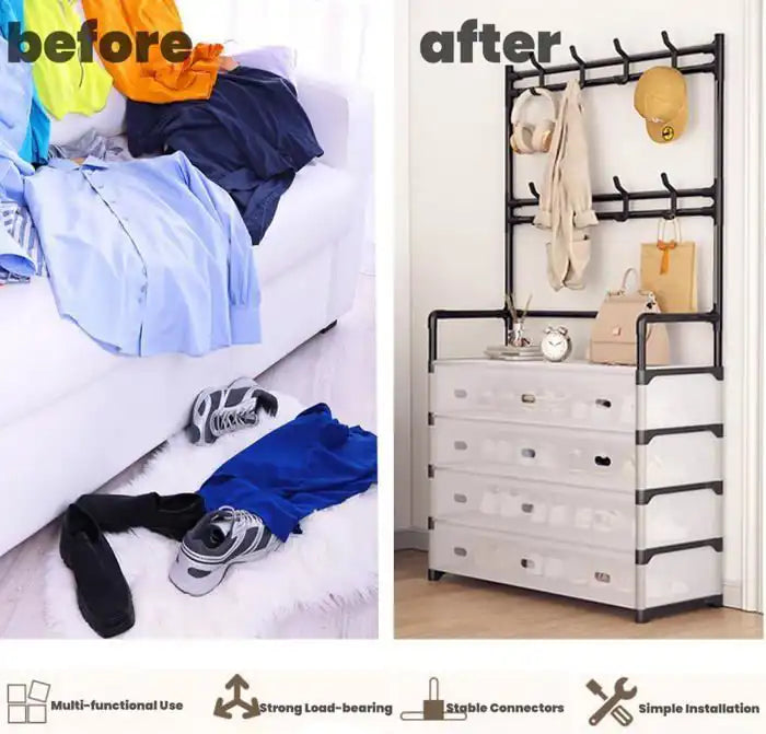 Organisateur multifonction pour chaussures, manteaux et accessoires
