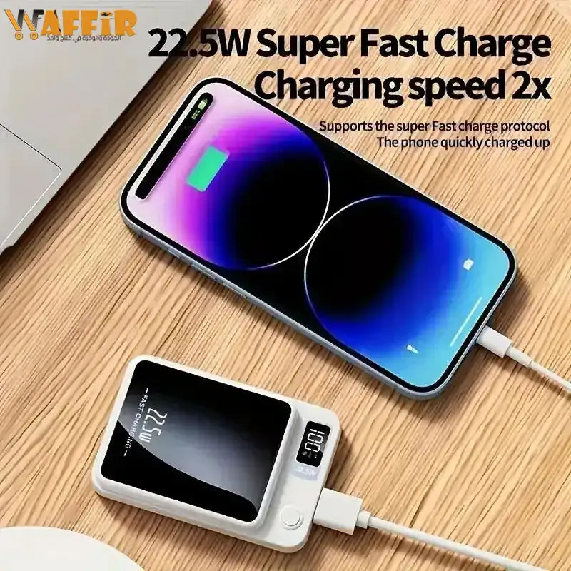 power bank Externe Magnétique 10000mAh avec Charge Rapide 22.5W et Écran LED