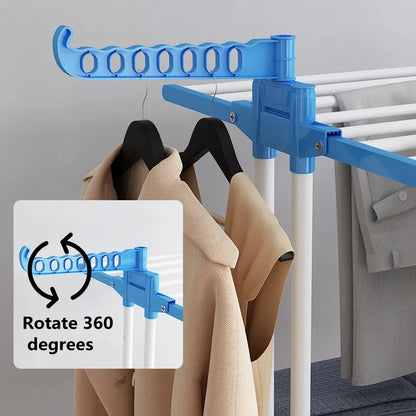 Étendoir à Linge Multi-Niveaux Pliable avec Roulettes et Grande Capacité