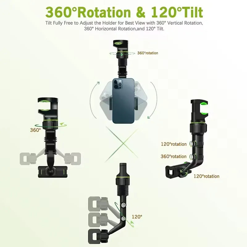 Support Téléphone 360° pour Voiture – Rotation Complète et Fixation Stable