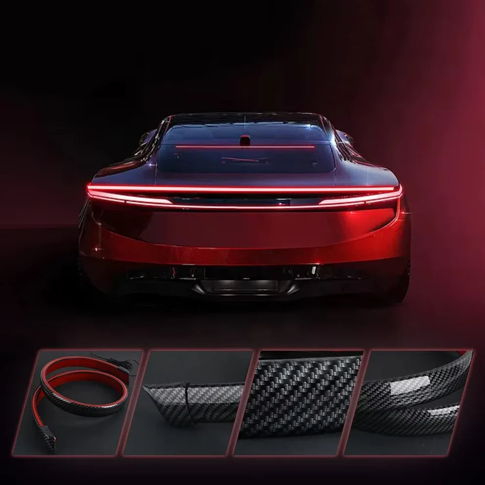Bande LED Arrière Voiture Style Carbone avec Éclairage Premium