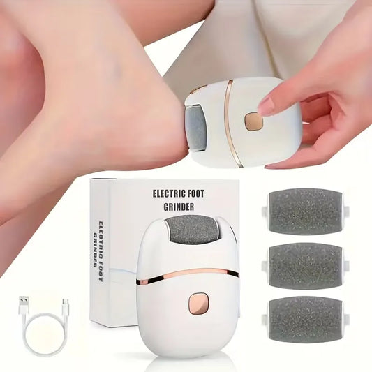 Appareil Électrique Anti-Callosités Rechargeable avec 3 Têtes & 2 Vitesses