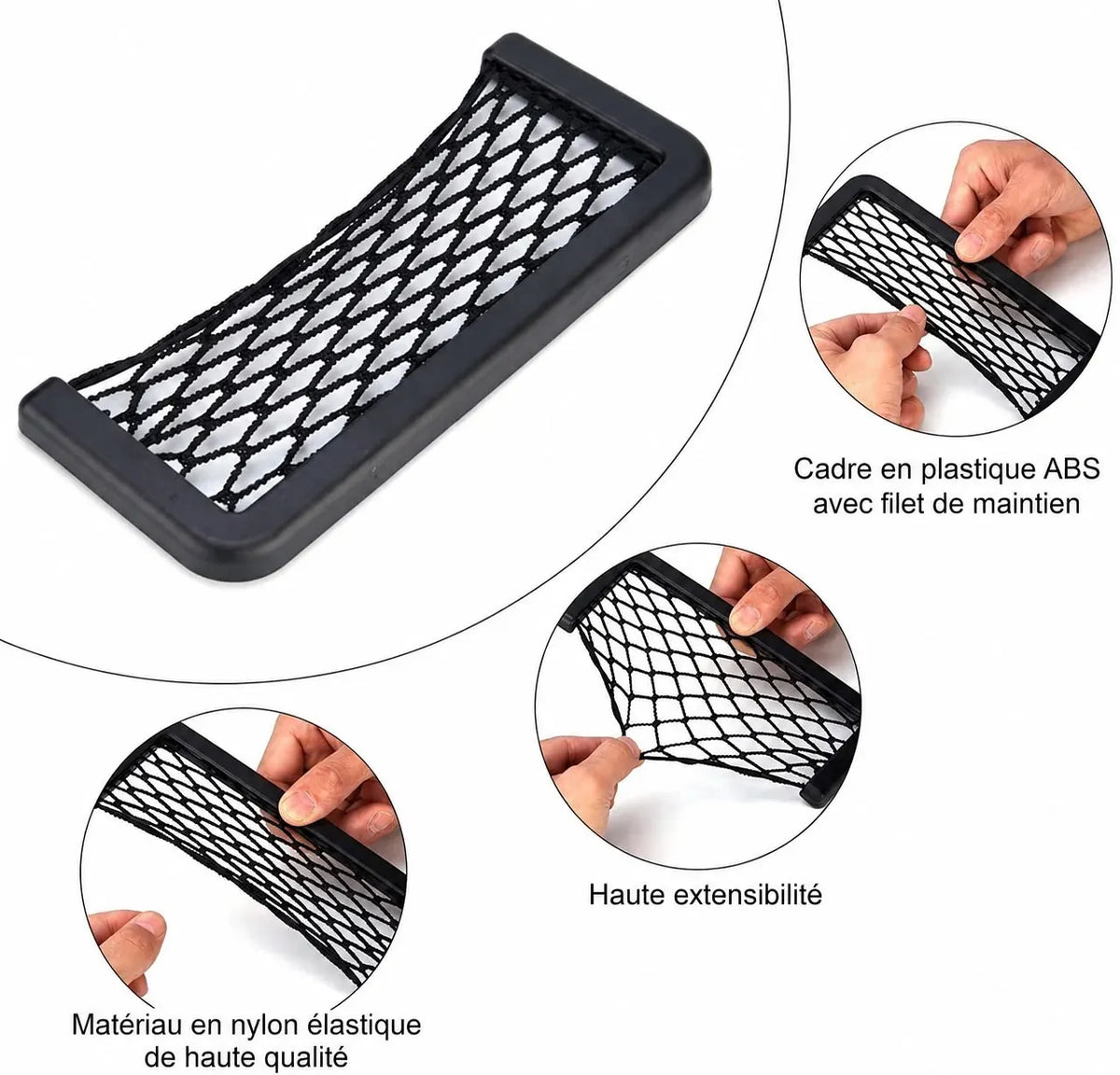 Poche en Filet pour Voiture – Rangement Téléphone et Petits Accessoires