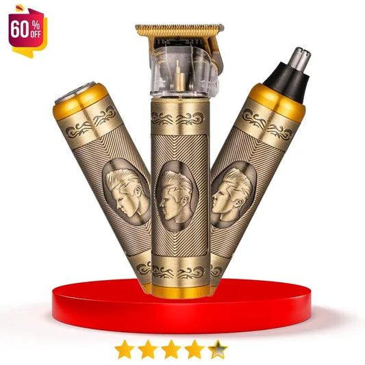 Tondeuse Professionnelle 3-en-1 pour Barbe, Cheveux et Nez