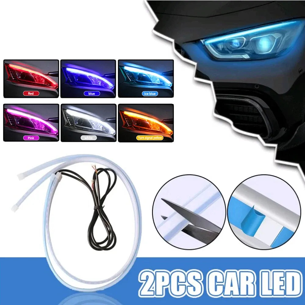 (2pc)Bande LED Flexible pour Phares de Voiture avec Design Élégant ( 60cm)