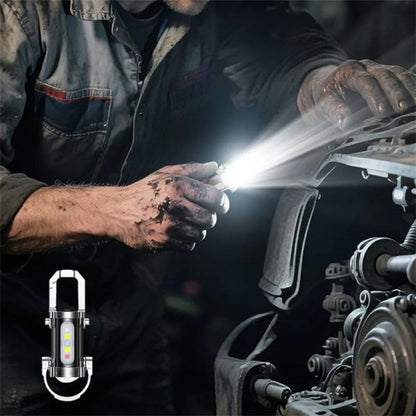Mini Lampe Porte-Clés Rechargeable avec 7 Modes d'Éclairage et Chargeur de Téléphone