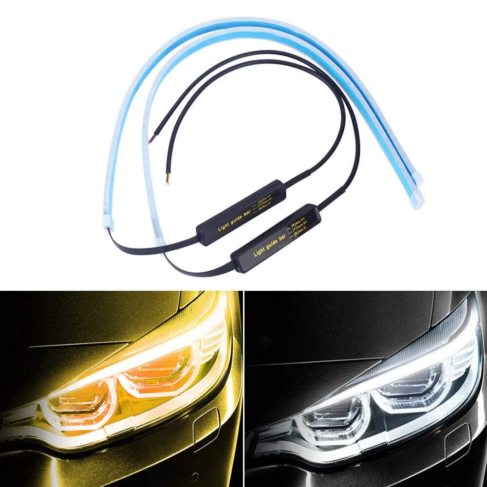 (2pc)Bande LED Flexible pour Phares de Voiture avec Design Élégant ( 60cm)