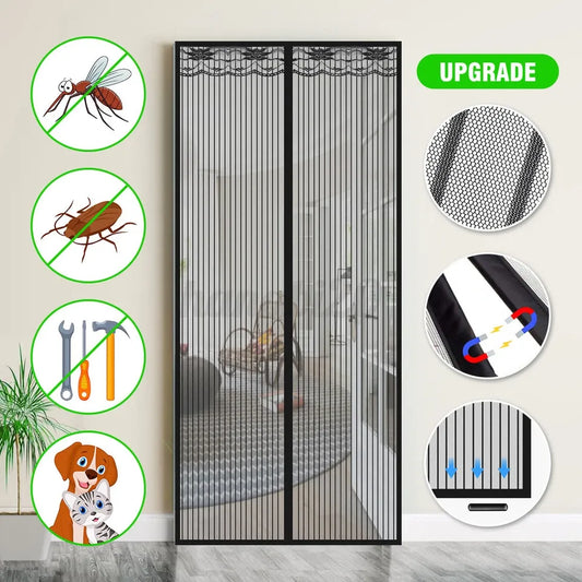 Rideau de Porte Magnétique Anti-Mouches avec Fermeture Automatique